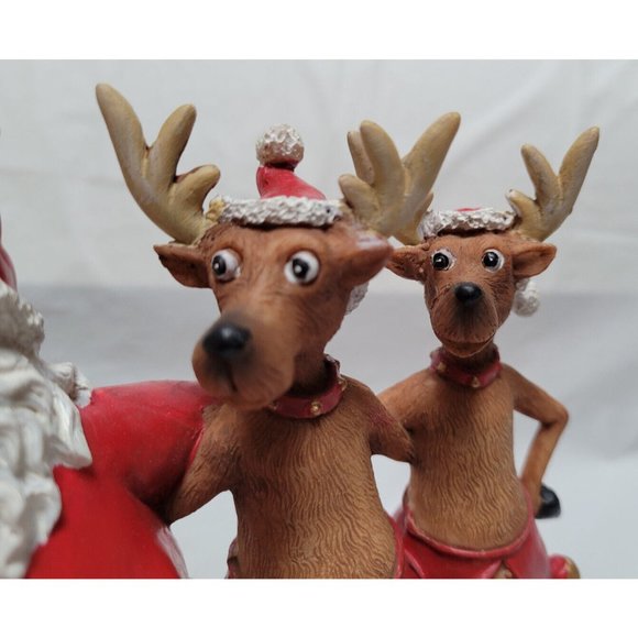 2008 Collections Etc Santa and Reindeer Dancing Musical Tabletop Decorat… - Picture 13 of 16
